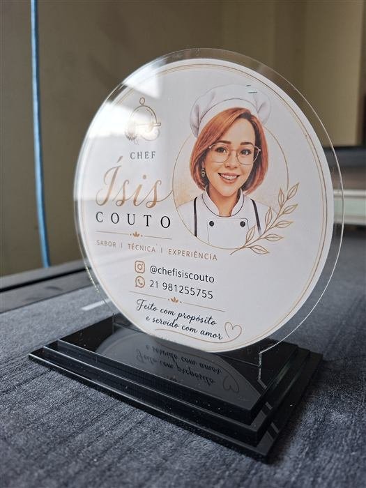 Troféu redondo personalizado em acrílico